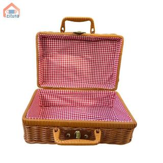 Giả Mây Giỏ Chứa Đồ Mộc Mạc Thanh Lịch Sáng Tạo Hộp Đựng, Dệt Sắp Xếp Vali Hộp Bảo Quản Để Trang Trí Du Lịch