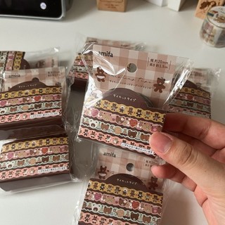 Washi tape hình gấu Amifa Nhật Bản cuộn 2m