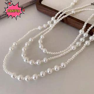 ⚡24h⚡[Pnpia] Trang sức ngọt ngào dành cho nữ - Ngọc Trai Necklace vintage nhiều lớp, phù hợp dự tiệc và làm quà tặng đám cưới