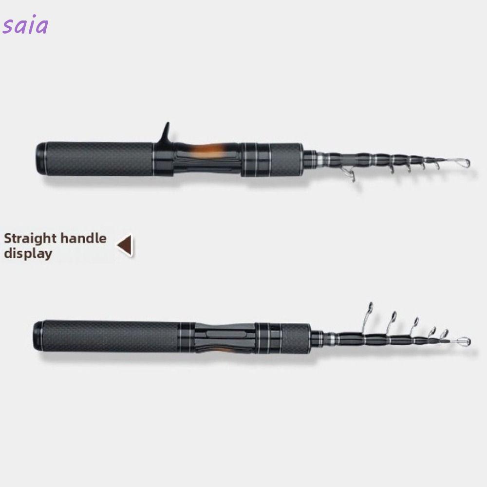 Cần câu SAIA với kính thiên văn, tay cầm carbon, thanh thu hút đầu rắn, chiều dài tổng thể 1,8m, rút gọn 1,5m - Siêu nhẹ cho du lịch