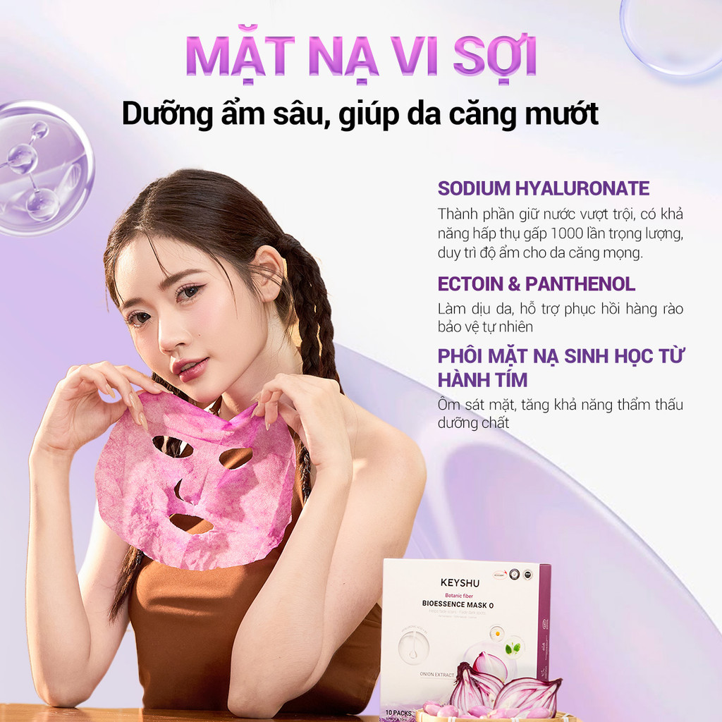 Miếng Mặt Nạ Hành Tím Botanic Fiber KEYSHU Dưỡng Ẩm, Hỗ Trợ Mờ Sẹo, Vết Thâm 1 Miếng 30ML