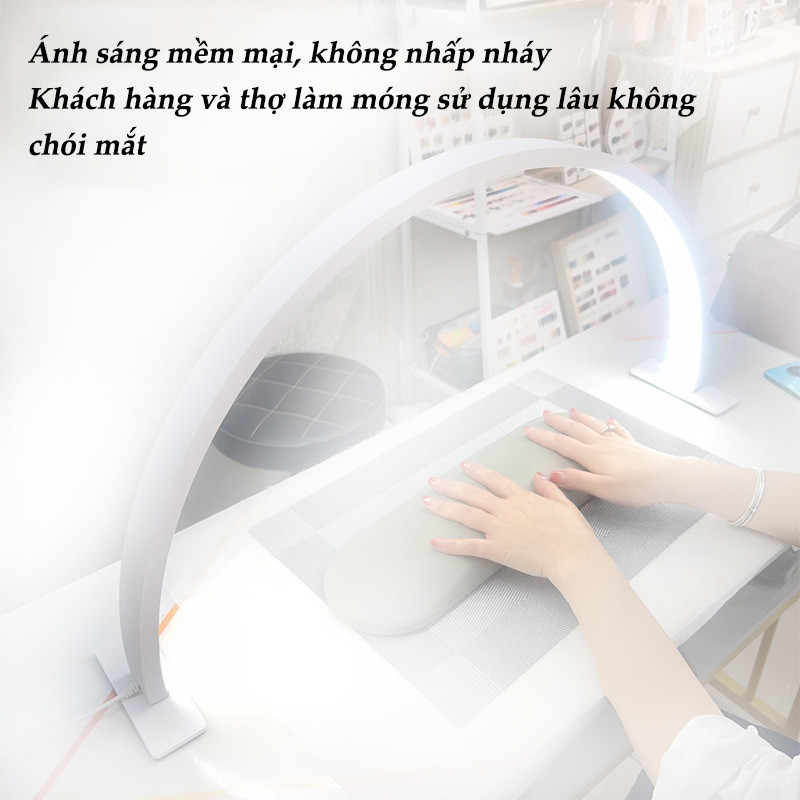 Đèn LED Làm Nail Bán Nguyệt Cao Cấp - 3 Màu Ánh Sáng, Dùng Cho Móng Tay, Móng Chân & Nối Mi