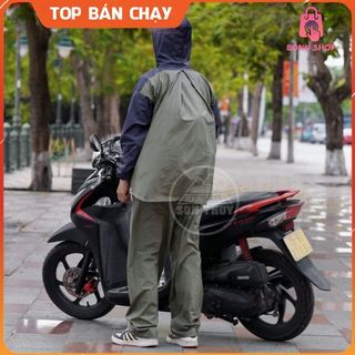(CÓ BALO NGƯỜI LỚN)Bộ áo mưa có lưng che balo - Bộ mưa Sơn Thủy đeo balo, cặp sách dành cho người lớn, nhựa PVC bonshop
