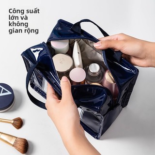 Túi đựng mỹ phẩm du lịch Túi đựng đồ vệ sinh chống nước PU Túi đựng mỹ phẩm nữ dễ thương Dung tích lớn Hộp cơm trưa Túi Tote Túi P3PU