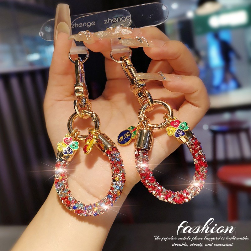 Nhấp Nháy Nhẫn Kim Cương Điện Thoại Di Động Dây ins Nữ Siêu Đẹp Niche Tinh Tế Cao Cấp Cảm Giác Di Động Dây Xích Mặt Dây Chuyền Trang Sức