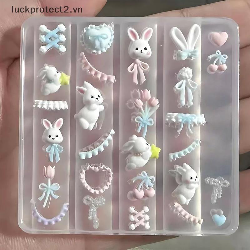 # luckpro # Ren Nơ Bunny 3D Khuôn Silicon Móng Tay Nghệ Thuật Trang Trí Móng Tay Thiết Kế DIY Khuôn Làm Móng Tay Silicon.