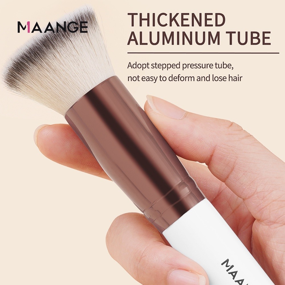 MAANGE Flat Head Foundation Brush có hộp Bàn chải dòng siêu mỏng Đế da mềm Essential 3 màu 51154