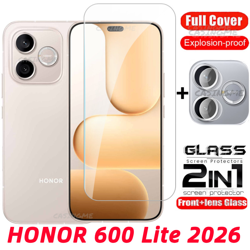 Kính cường lực full màn cho HONOR 600 Lite 5G 2026, mặt trước/sau, bảo vệ camera