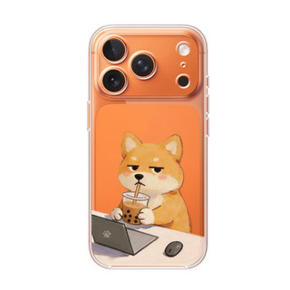 Ốp điện thoại làm việc từ nhà Boba Shiba & Corgi cho iPhone 17Air / 16 / 15PLUS / 14 / 13pro Max / 12 / 11 / X / XS / 7 / 8, sáng tạo. Vỏ trong suốt, chống thấm nước, chống sốc, vỏ bảo vệ