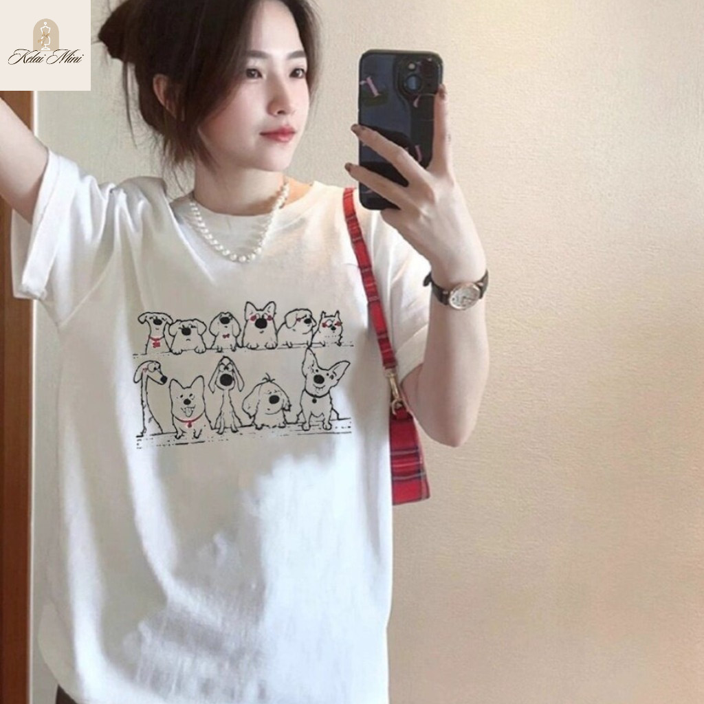 Áo thun nữ thời trang, họa tiết cute, chất mềm mại, thấm hút tốt, phù hợp mọi dịp