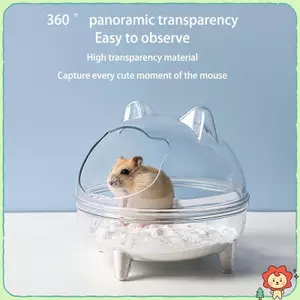 Phòng tắm cát thú cưng nhỏ Hamster, lồng dung tích lớn, ngăn bắn cát, trong suốt, dùng cho gia đình