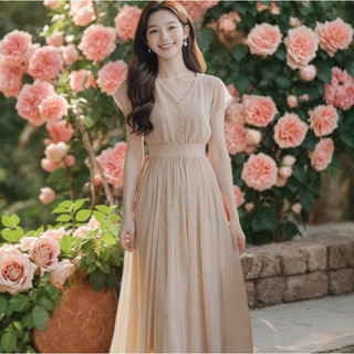 Đầm Midi Voan Thắt Eo Nữ Thanh Lịch – Đầm Dài Tôn Dáng Nữ Tính,Dáng Váy Bay Nhẹ, Dịu Dàng Sang Trọng