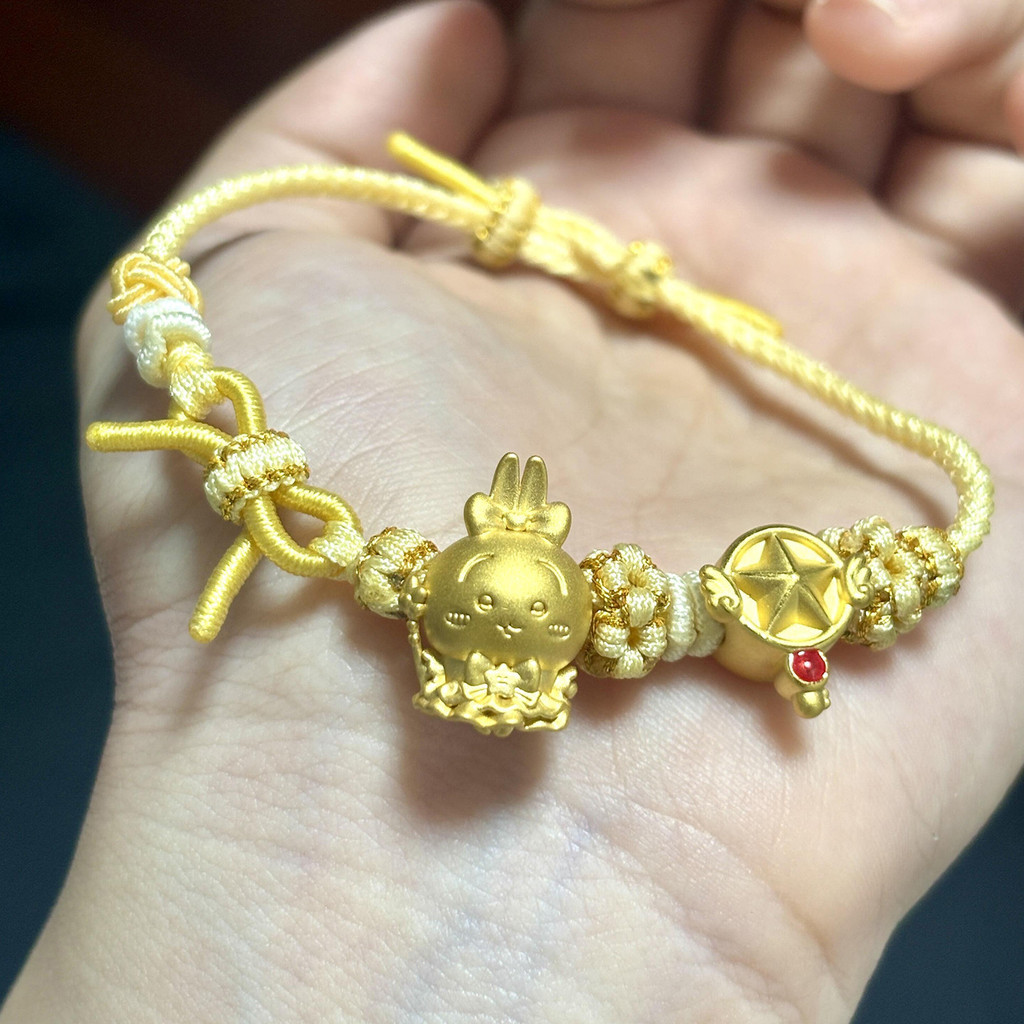 Usaqi Bé Đính Hạt Rời Mặt Dây Chuyền Dây Cát Vàng Phụ Kiện Dây Đỏ Vòng Tay Sinh Viên Giá Trị Cao Đảng Bé Gái