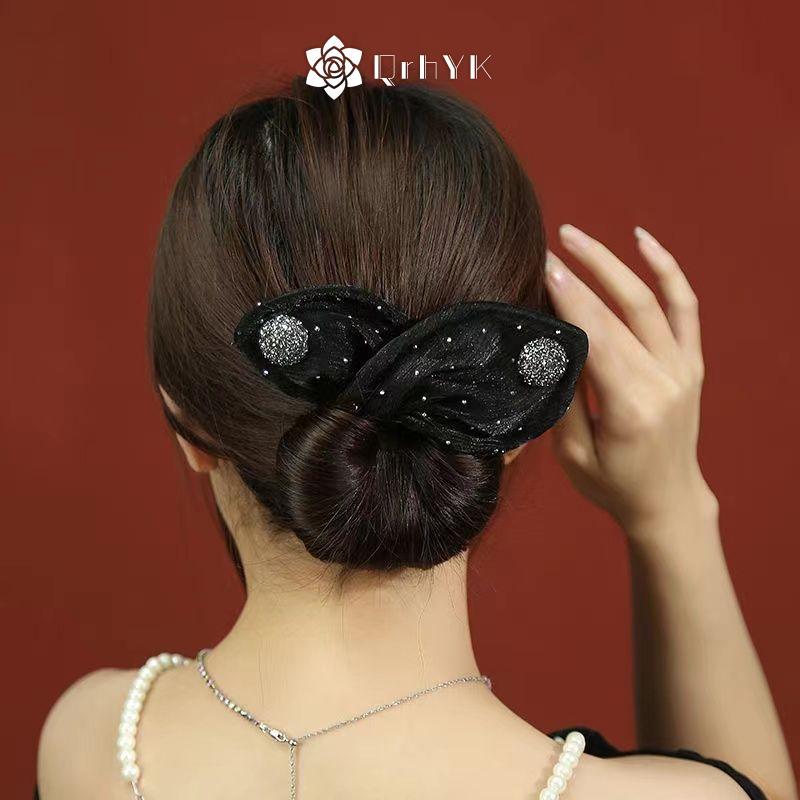 Phụ kiện tóc lưới nơ thỏ tai - dây đeo tóc xoắn ma thuật mới