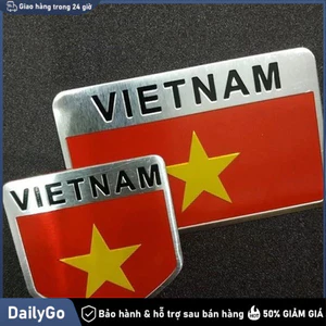 Decal tem nhôm cờ Việt Nam ONECARS trang trí ô tô decor nhà Tem nhôm cờ Việt Nam，Sử dụng băng dính 3M chắc chắn