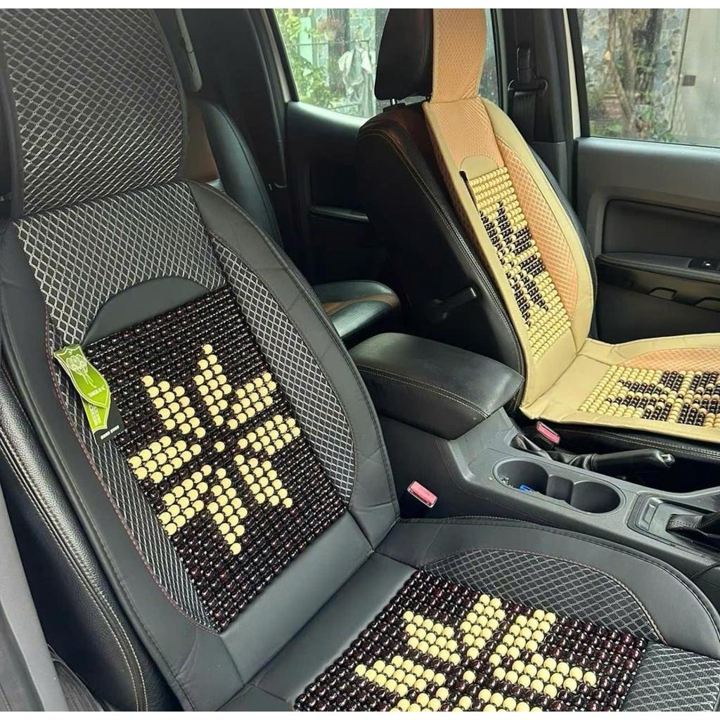 ￼Lót Ghế Ô Tô Hạt Gỗ Massage Chống Nóng Chất Liệu Da Cao Cấp
