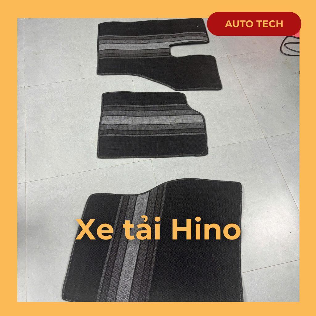 [Xe tải Hino] Bộ thảm lót sàn cước cho xe tải Hino cắt sẵn và may bo viền chống nước, chống trơn trượt, Nội thất ô tô