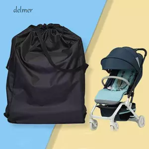 DELMER Xe Đẩy Túi Xe Đẩy Túi Bảo Quản Có Thể Gập Lại Đa Năng Đen Chống Bụi Pram Tổ Chức