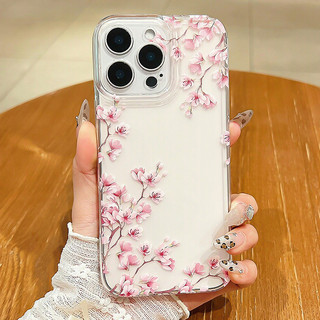 Hoa Đào Hồng Thích Hợp Cho Apple 17promax Ốp Điện Thoại iPhone17 / 16 / 15 Trong Suốt 14 Sáng Tạo 13pro206.3.9