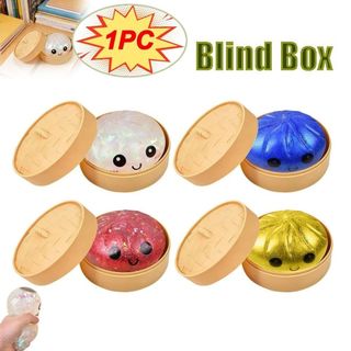 Hộp bánh bao ZENITHCO Đồ chơi mực, Bun nhồi bông hấp lấp lánh mềm mại Squishy Pinch Le, Fidget phục hồi chậm với Steamer Squishy Toy Relaxation Tool
