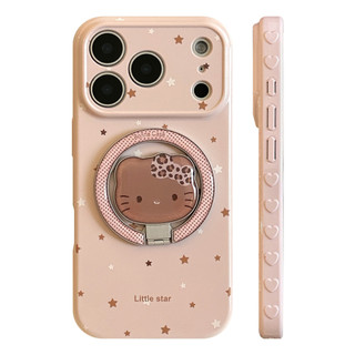 [Sheren] Ốp điện thoại mèo in họa tiết da báo màu hồng Thích hợp cho i17 16 15 14 13 12 11 pro max Vỏ bảo vệ chống sốc