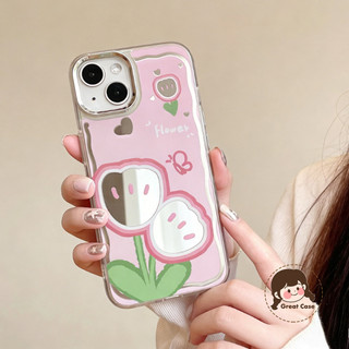 Ốp Điện Thoại Tulip Màu Hồng Sang Trọng Cho Redmi K90 Pro Max K80 K70 K70E K60 K50i K50 Pro Ultra Turbo 3 4 Pro Mạ Gương Vỏ Hoa Chống Rơi Bìa Mềm