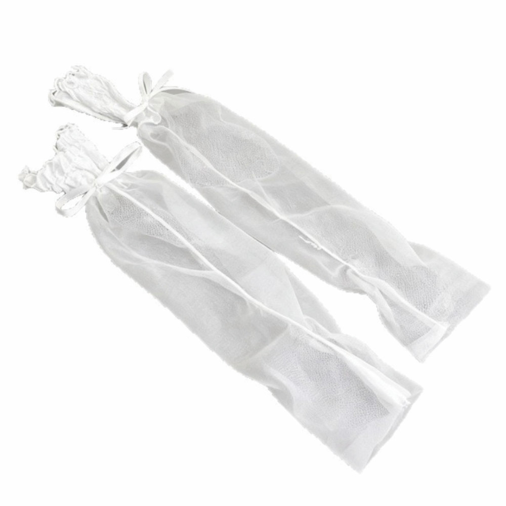 Găng Tay Lưới Không Ngón FEDAOG - Ren Nơ, Sheer Tulle, Phong Cách Gothic Chống Nắng