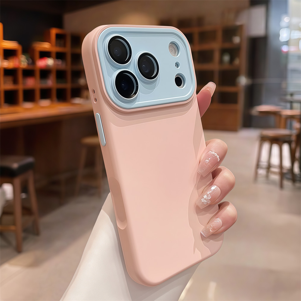 Ốp Điện Thoại Màu Đơn Giản Cho iPhone 17 Pro Max 13 14 15 16 Pro Max Ống Kính Bảo Vệ Camera Chống Sốc Vỏ Mềm Vỏ Bảo Vệ Điện Thoại