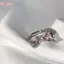 Nhẫn thời trang pha lê và zircon cho nữ, thiết kế lãng mạn có thể điều chỉnh