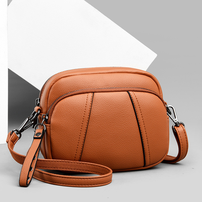 Authentic mini phone crossbody, 3-layer small round bag, Korean-style women's shoulder bag