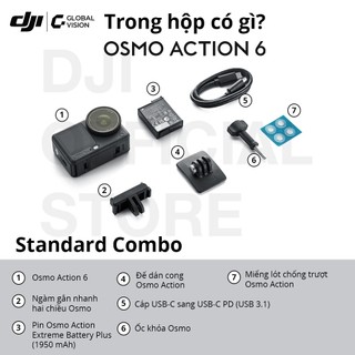 Camera Hành Động DJI Osmo Action 6 – Quay Video 8K, Cảm Biến 1/1.1", Bộ Nhớ Trong 50GB | Chính Hãng BH 12 Tháng