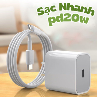 Bộ sạc nhanh PD 20W kèm Dây sạc nhanh Type-C không nóng máy, an toàn ổn định