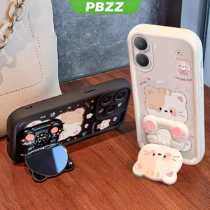 Ốp Lưng Cho XIAOMI POCO X7 PRO POCO X7 2025 Redmi a5 Vỏ Điện Thoại Vỏ Mềm Silicon Chống Sốc Thiết Kế Mới Thẩm Mỹ Mèo Hoạt Hình Có Giá Đỡ Cho Gương JTMMZJ01
