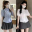Áo sơ mi nữ ngắn tay phồng búp sen xếp ly eo cột dây sau SM27L333
