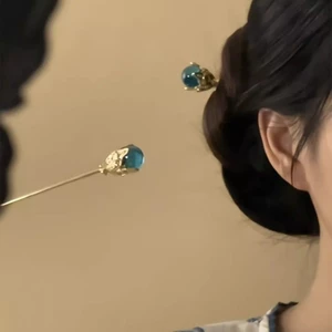 MAUROPOLI < MAUROPOLI} Cổ Xanh Pha Lê Bóng Niche Thiết Kế Kẹp Tóc Mới Phong Cách Trung Hoa Mũ Đội Đầu Đĩa Đẹp Phụ Kiện Tóc Nữ