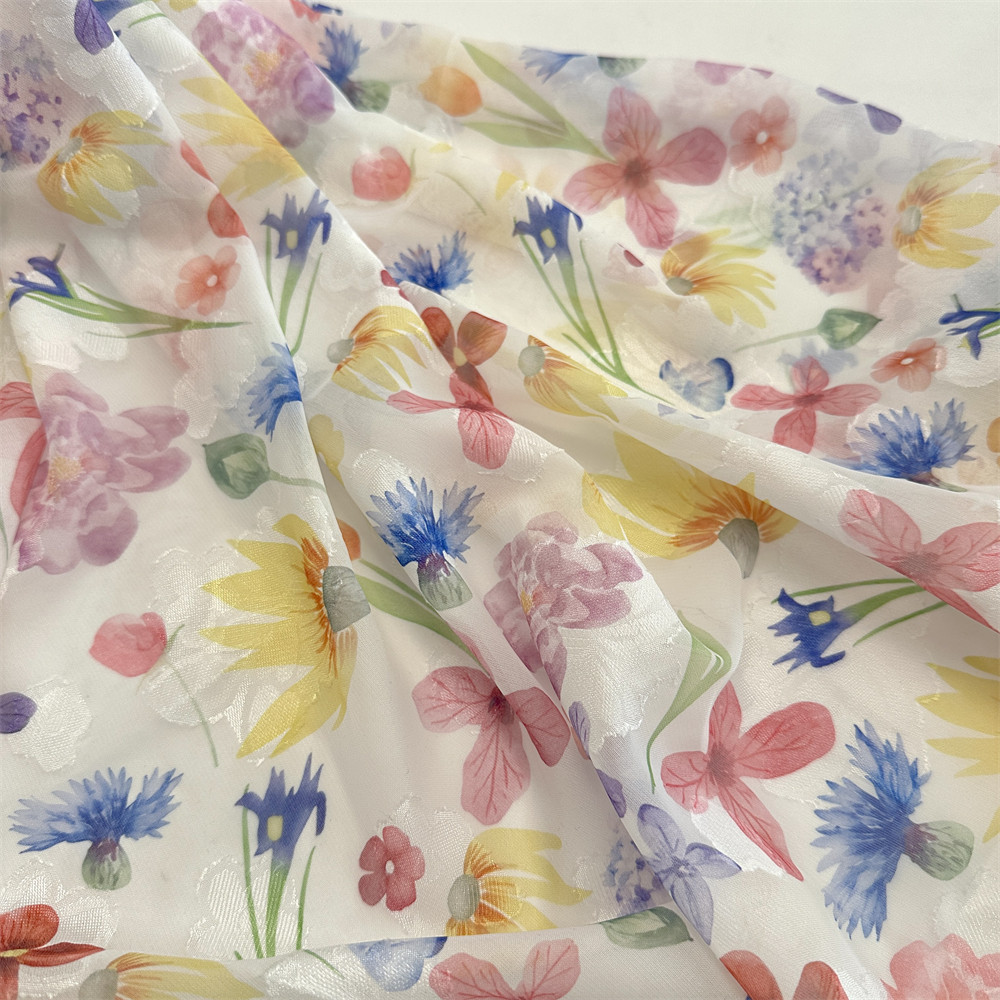 Nhiều Màu Sắc Hoa In Vải DIY Handmade Mùa Hè Nữ Váy Sườn Xám Quần Áo Vải Bán thấm Voan Thanh Lịch TJ23502