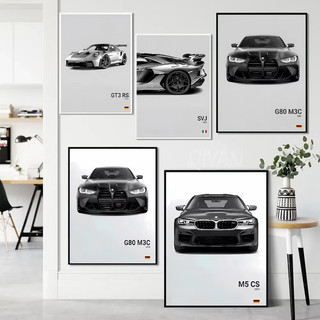 Thương Hiệu Nổi Tiếng Xe SVJ GT3RS G80 M3C Canvas Poster Nghệ Thuật Treo Tường Không Khung Trang Trí Nhà