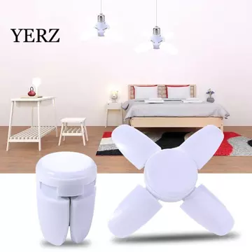 Bóng đèn LED hình quạt YZ, Bóng đèn LED E27 có thể điều chỉnh độ sáng màu trắng, Bóng đèn LED biến dạng bốn lá E27 6500K tiết kiệm năng lượng Đèn LED chiếu sáng tại nhà