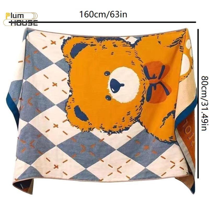 Khăn gạc lớn PlumHOUSE, Vải Thi và chất lượng cao (80 * 160cm), Khăn dệt 4 lớp, Hấp thụ nước tốt Khả năng thở tuyệt vời và không đóng cọc VN