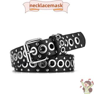 Thắt lưng NECKLACEMASK, Dây thắt lưng khóa bằng da PU, Phụ kiện trang trí thắt lưng mỏng Punk Hollow Out