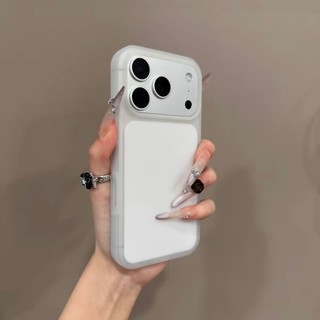 Ốp điện thoại di động cảm giác da thạch màu trơn mới cho iPhone17 16 15 Pro Max chống sốc bảo vệ camera chống rơi mặt sau mềm