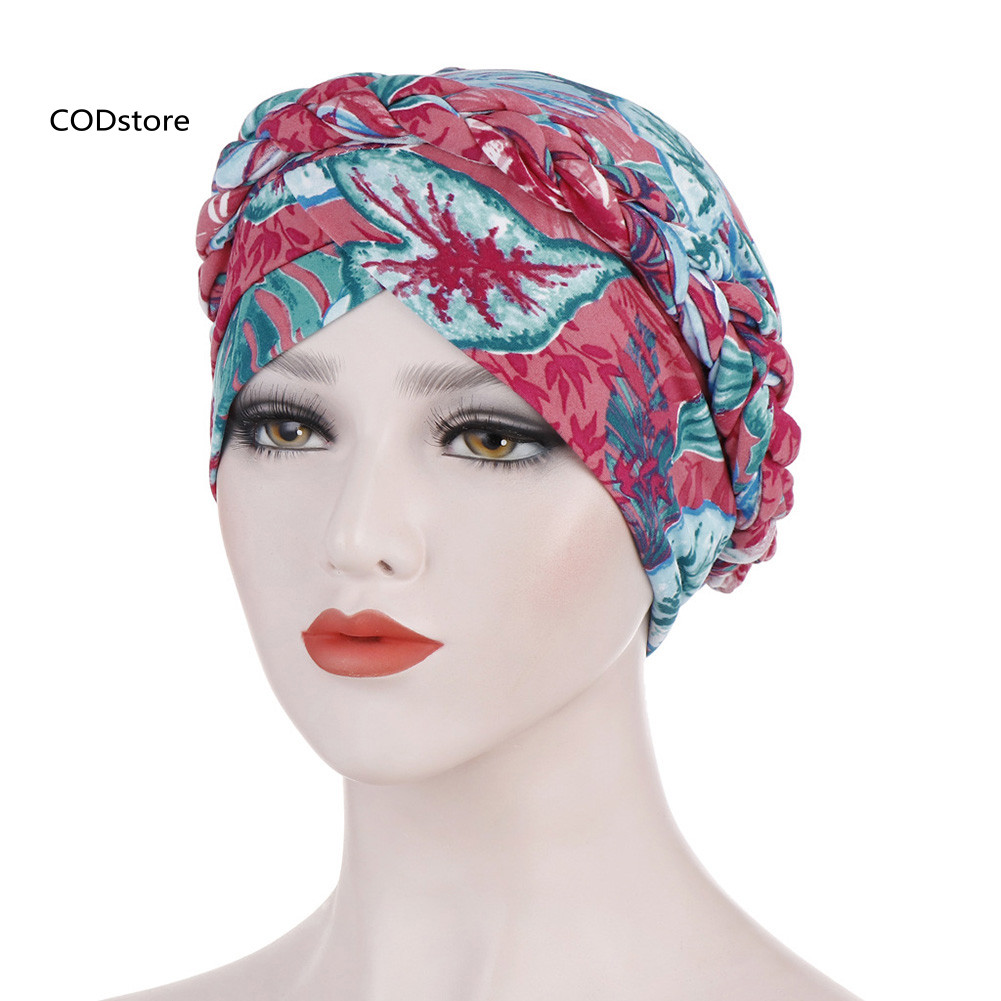 KDC Mũ Turban Nữ In Hoa Co Giãn - Hỗ Trợ Người Bị Rụng Tóc Do Hoá Trị Ung Thư