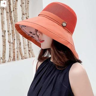 Mũ lưới nữ vành rộng chống UV, tiện lợi dùng cho thể thao và bãi biển