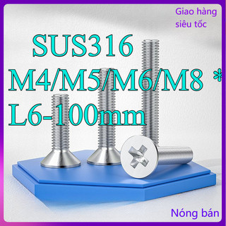 Ốc Vít Đầu Dẹt inox 316 /Ốc vít đầu pake dẹp mỏng phẳng Chuyên Dụng KM Vít M4 / M5 / M6 / M8 * L6-100mm [JYD-ZZ-Z]