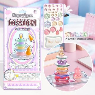 Phong Cách Mới Dập Nổi Miếng Dán Jenga Girl Handmade DIY Đồ Trang Trí Nhỏ 3D Giải Nén Miếng Dán Trang Trí Trẻ Em Giáo Dục Dán