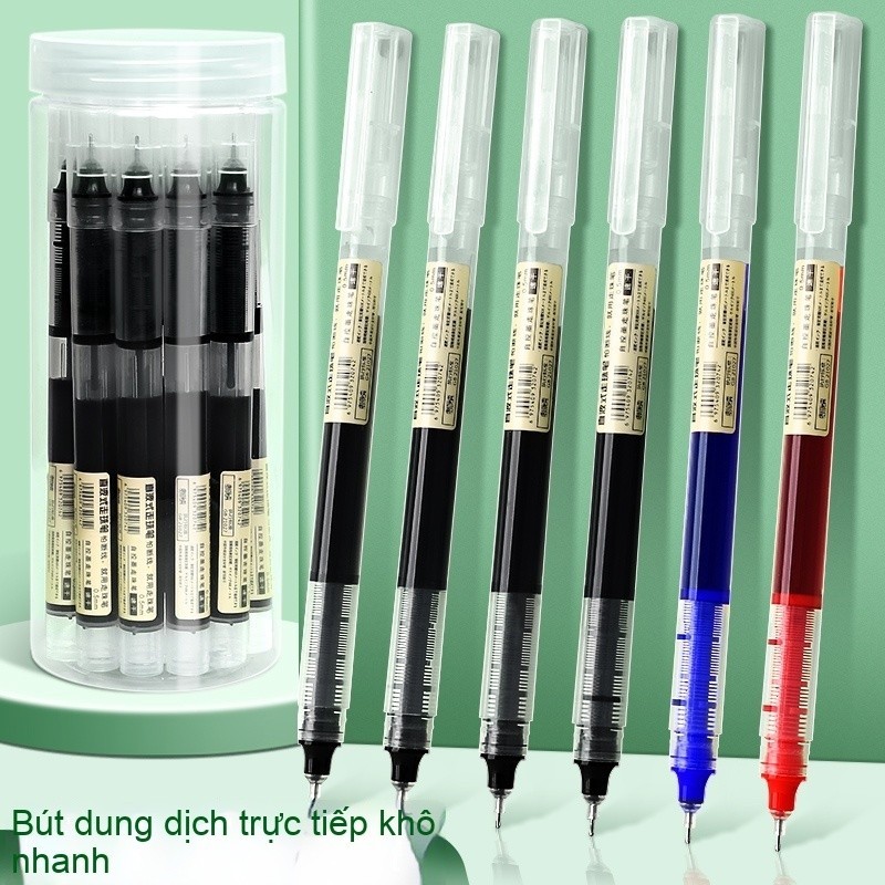 Bút Mực Gel Dạng Lỏng Đầu Kim Lăn Thẳng 0.5mm Đơn Giản Nhanh Khô Sức Chứa Lớn 3 Màu Tùy Chọn