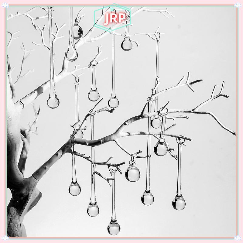 JRP 10 Chiếc Trong Suốt Pha Lê Mưa Treo Mặt Dây Đèn Chùm Hạt Thủy Tinh Rèm Phụ Kiện Treo Trang Trí Phần DIY JRP