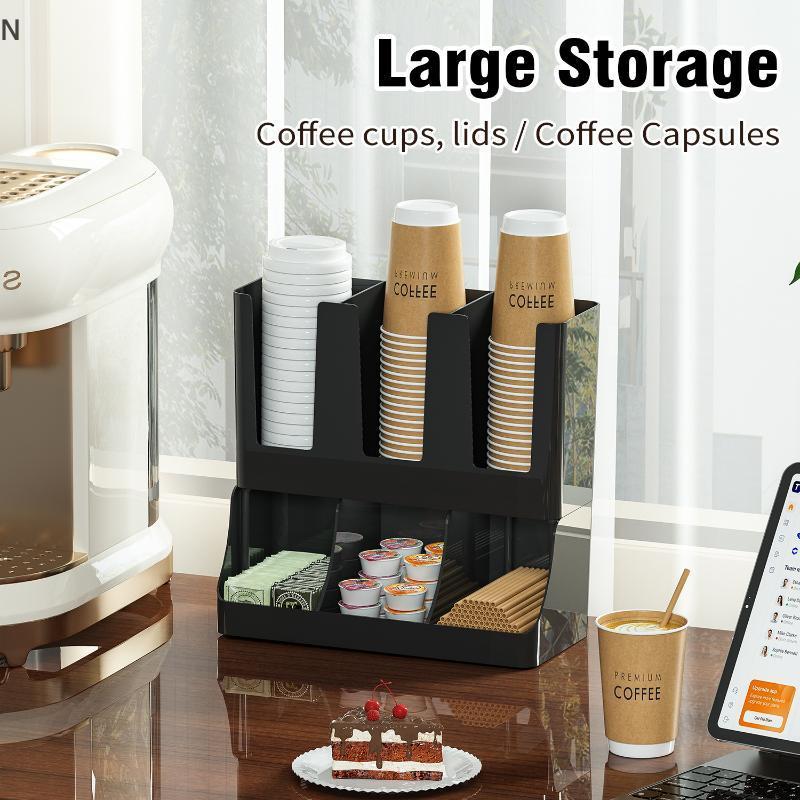 Hộp đựng cà phê NS với 6 ngăn Thiết kế dọc cho đồ dùng phòng nghỉ và giá đỡ cốc cho nhà bếp văn phòng NS