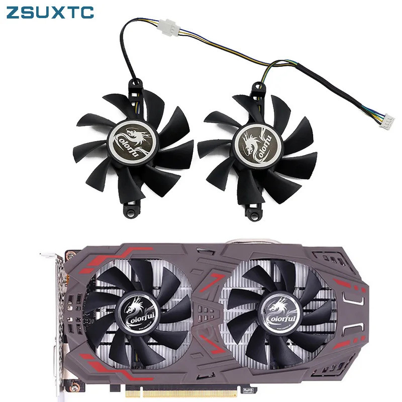 Quạt Làm Mát HL 75MM P106-100 Cho Nhiều Màu Sắc GTX 960 950 1060 1050Ti GTX960 GTX950 GTX1060 iGame GAMING Video card Đồ Họa Quạt