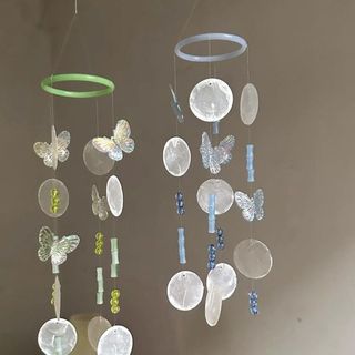 ASDFGER Chuông Gió, Handmade DIY Trang Trí Nhà Phụ Kiện Chuông Gió Chất Liệu Bộ, Thời Trang Koi Bướm Treo Đồ Trang Trí Ban Công
